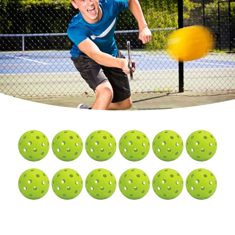 Outdoor Pickleballs 40 Holes PE Plastic Balls 74mm High Elasticity Wear Resistant - Perfect Balance for Pickleball Practice Training for Beginners Players - Image 2