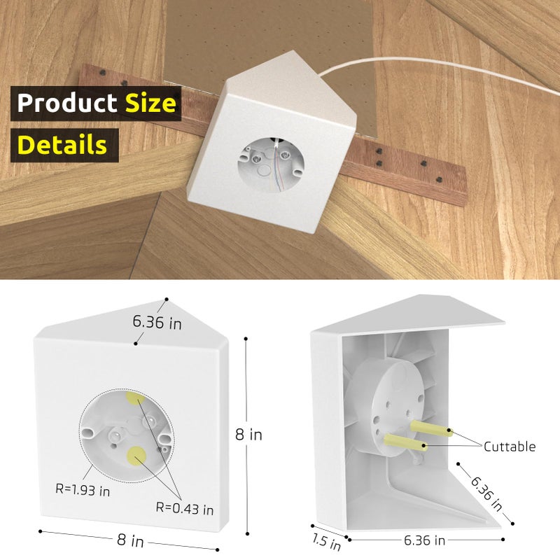 Dremica Fan Mounting Box, Ceiling Fan Mounting Bracket, Ceiling Fan Mounting Box, Ceiling Fan Mounting Kit, Fan Mounting Bracket, Fits cathedral Ceiling Angles of 80Â° or Up, White,1-Pack - Image 2