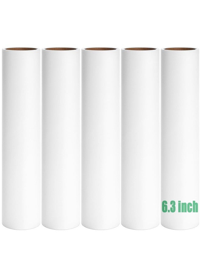 MINGRACE 6.3 inch Lint Roller Refills Only, Extra Sticky Lint Remover Refills for Pet Hair Sticky Roller Refill Adhesive Tape Easy Peel 60 Sheets per Roll, Pack of 5, Total 300 Sheets (6.3'' Wide) - Image 1