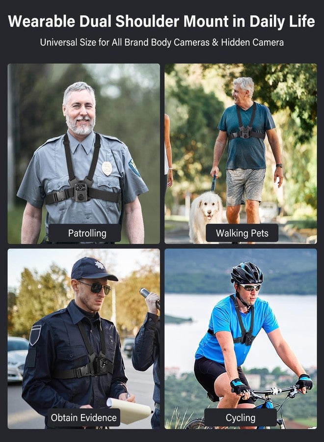 BOBLOV Body Camera Harness, Bodycam Vest Chest Mount for All Body Cams, Dual Shoulders Strap with Adjustable Size, Hands-Free Strap for Law Enforcement, Video Record - Image 3