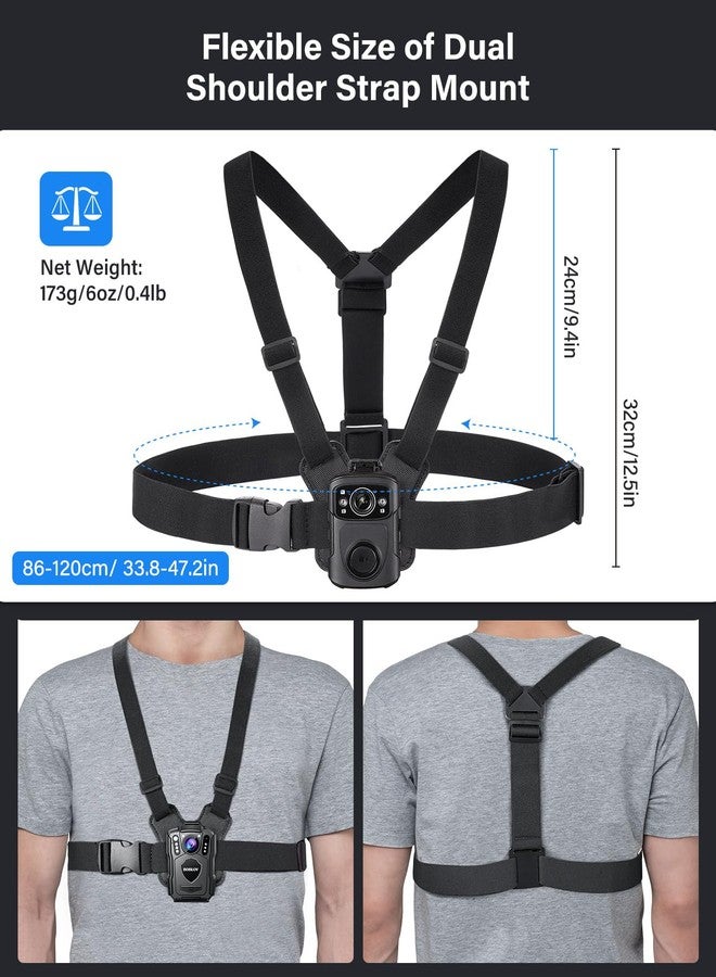 BOBLOV Body Camera Harness, Bodycam Vest Chest Mount for All Body Cams, Dual Shoulders Strap with Adjustable Size, Hands-Free Strap for Law Enforcement, Video Record - Image 4