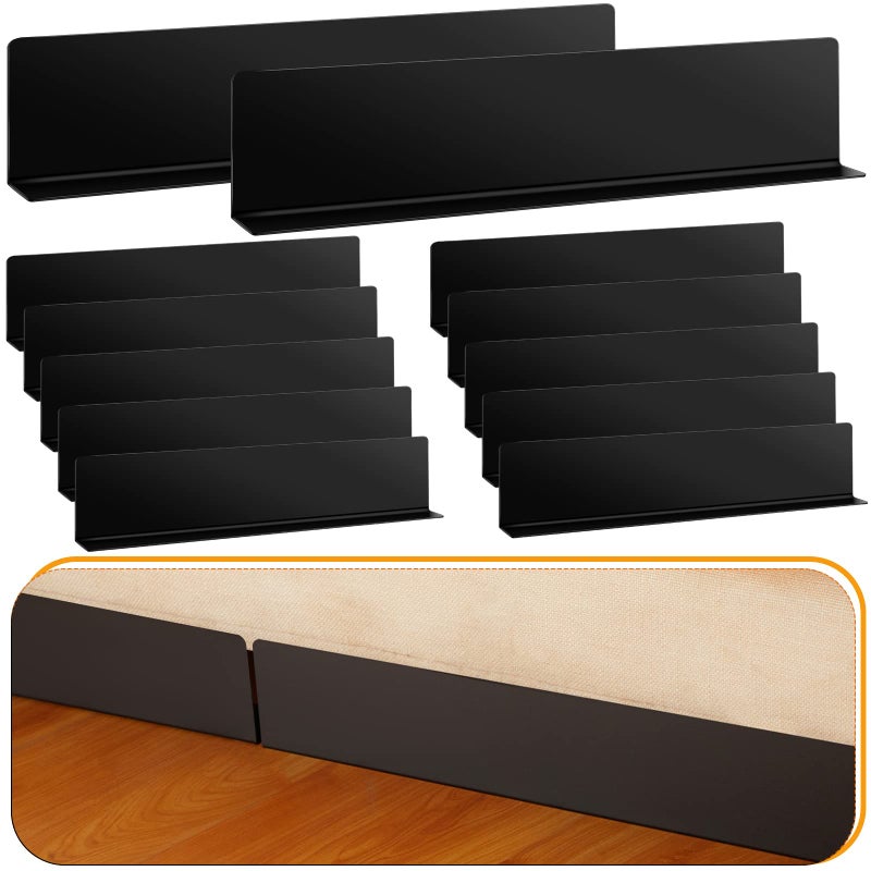 Treela 12 Pcs Under Couch Blocker Black Couch Blocker for Pets Bumper for Under Furniture Baffle Board with Adjustable Guard to Stop Going Below Sofa Easy Install 32 Inch