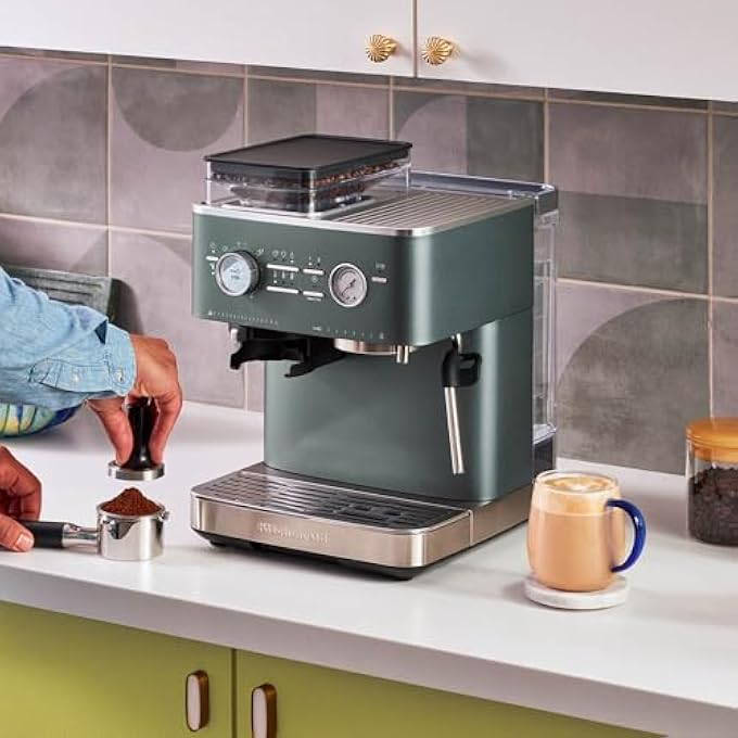 KitchenAid Espresso Collection Semi Automatic Espresso Machine With Burr Grinder  5Kes6551Bjp Juniper - Image 1