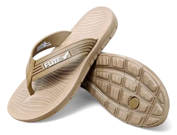 FLITE Thong V-Strap Slippers for Men & Women | Soft Cushioned, Lightweight & Non-Slip Daily Use Chappals (Nutshell, UK Footwear Size System, Adult, Men, Numeric, Medium, 9) - Image 2