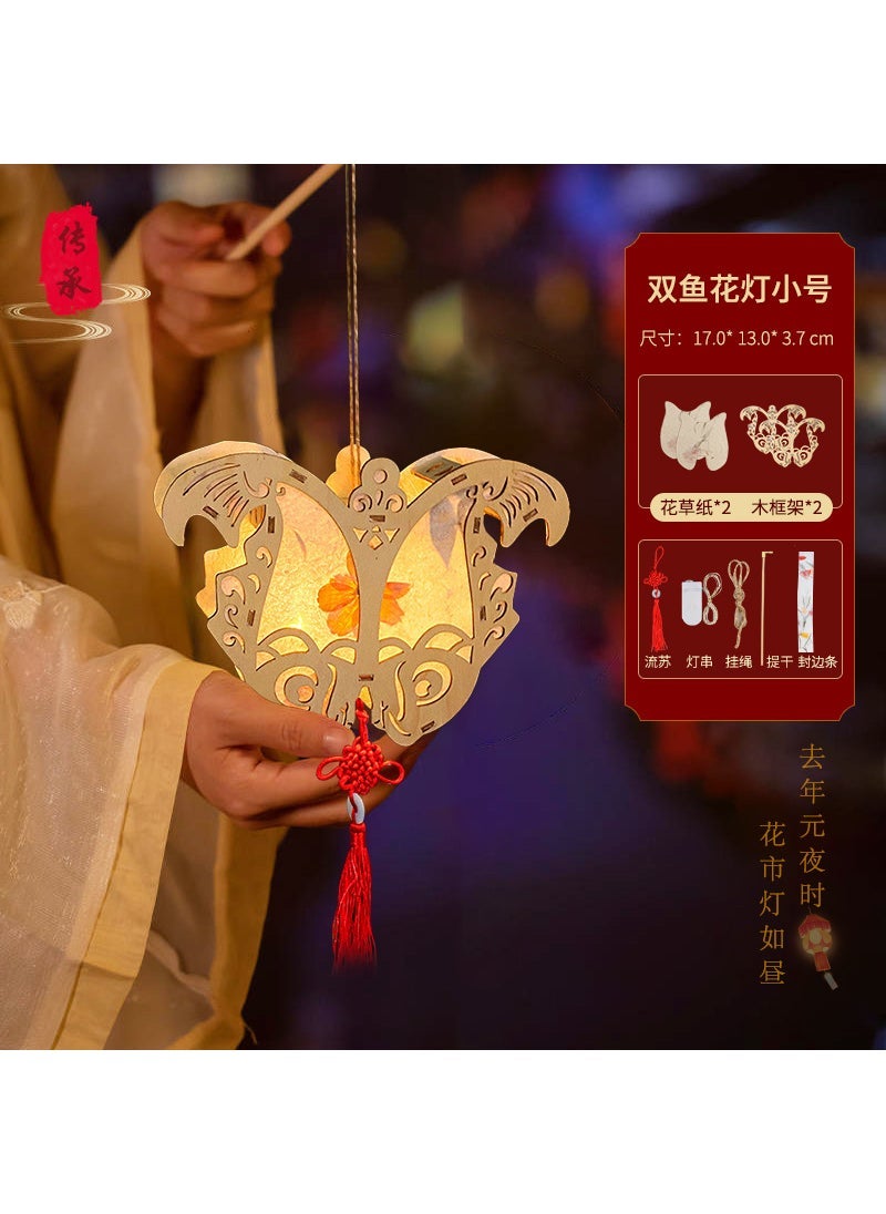 Arabest Vintage Floral Paper Lantern DIY Kit Lotus Lantern (sending pole + lamp string + tassel)  - Image 2