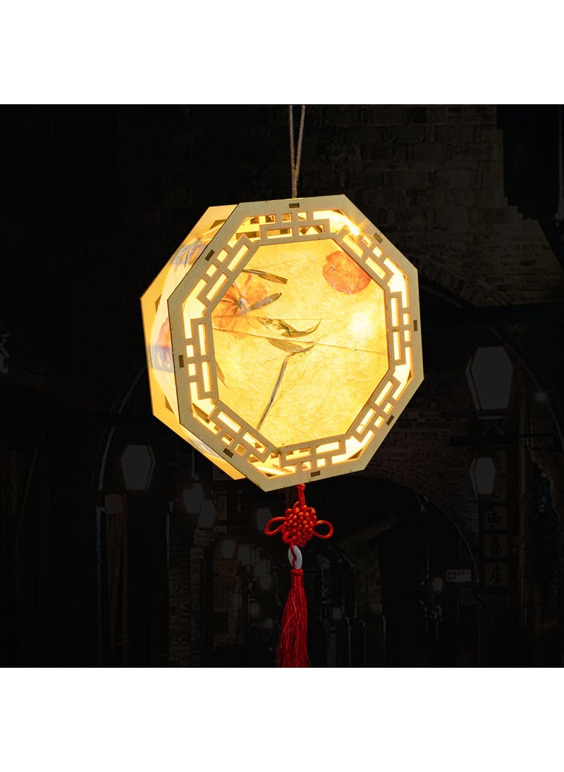 Arabest Vintage Floral Paper Lantern DIY Kit Lotus Lantern (sending pole + lamp string + tassel)  - Image 5