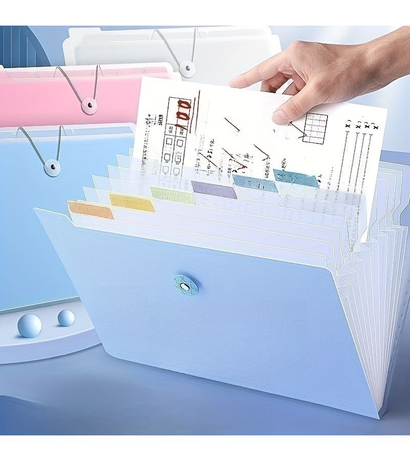 A4 Laminated Accordion Folder 12 Layers Large Capacity Data Booklet For Papers Students Office - Image 5