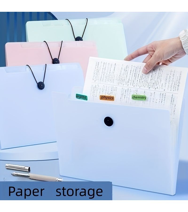 A4 Laminated Accordion Folder 12 Layers Large Capacity Data Booklet For Papers Students Office - Image 1