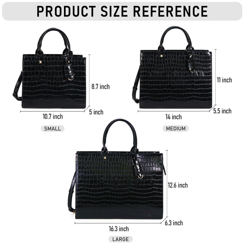 Chinllo Tote Bag for Women Top Handle Satchel Purse and Handbags with Shoulder Strap (D.Black-Mc) - Image 2