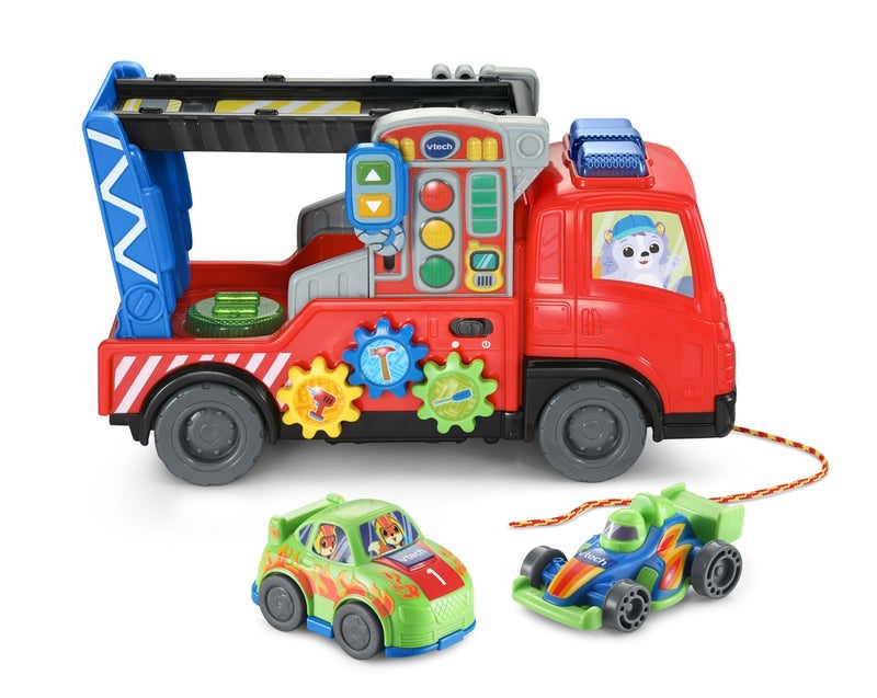 Vtech 3-in-1 Musical Car Carrier Truck Toy with Repair Center, Pull-Along Cord & 2 Race Cars for Toddlers (12–36 Months) - Image 2