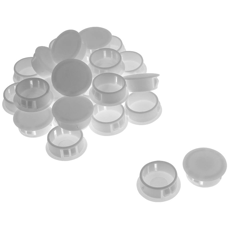 Jersvimc 25Pcs 1 Inch25mm White Hole Plug Cover Round End Cap Flush Type Tube Insert Pipe Post Panel Plug for Chair Furniture Glide Protectors