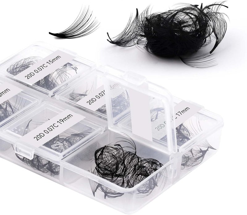 FADLASH Premade Fans Eyelash Extensions 300pcs 20D Premade Lash Fans C Curl Pre Made Fans Lash Extensions Volume Eyelash Extensions Premade Eyelash Fans Loose Fans (20D-0.07C-15-20mm) - Image 1