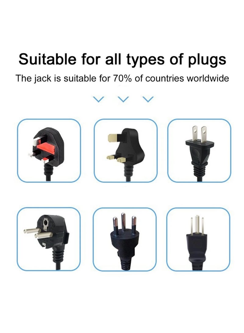 بانفيل وصلة تمديد كهربائية متحركة بستة منافذ USB، من النوع C، مزودة بحماية للأطفال | طول مترين | للاستخدام المنزلي والمكتبي | جودة عالية | سهلة الحمل | ١٠ أمبير | ٢٢٠ فولت | ٢٥٠٠ واط (أبيض) - Image 4