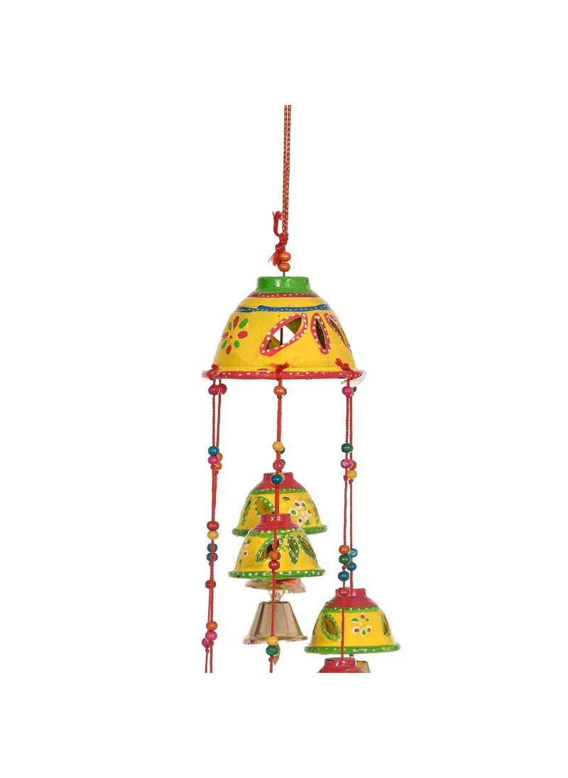 Great Art - Great Art Set of 1 Garland Diwali Decorations Wall Door Hanging Toran with Bells Rajasthani Home Living Room Decoration(Pack of 1) Yellow - Image 1