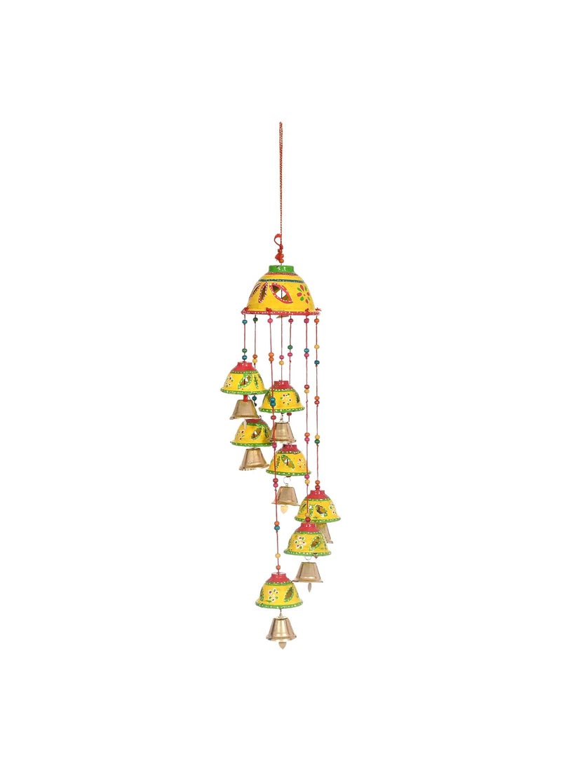 Great Art - Great Art Set of 1 Garland Diwali Decorations Wall Door Hanging Toran with Bells Rajasthani Home Living Room Decoration(Pack of 1) Yellow - Image 1
