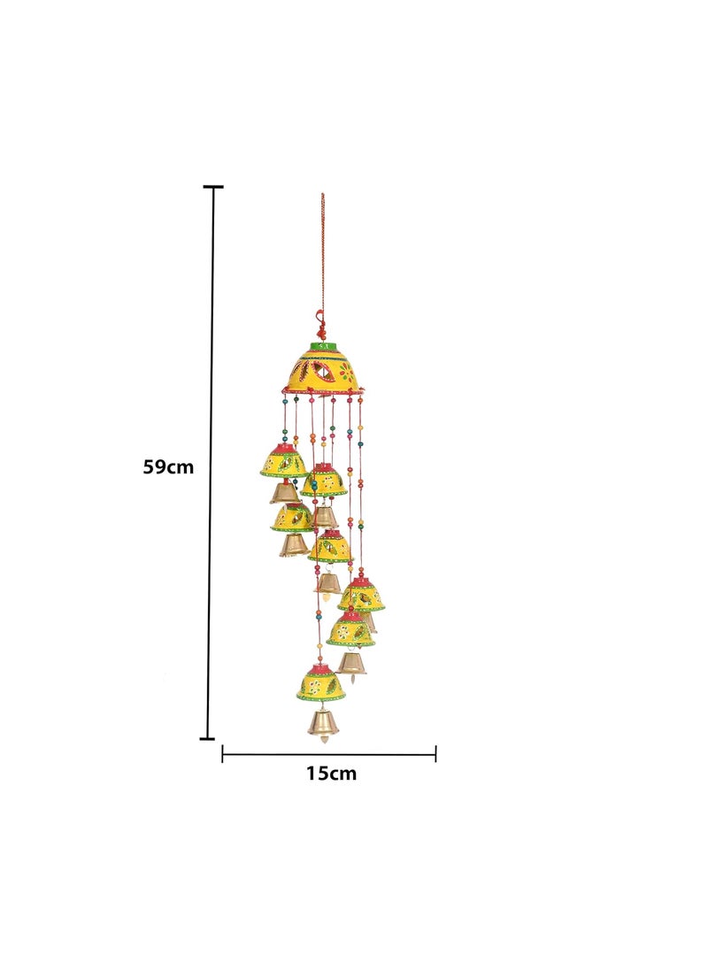 Great Art - Great Art Set of 1 Garland Diwali Decorations Wall Door Hanging Toran with Bells Rajasthani Home Living Room Decoration(Pack of 1) Yellow - Image 1