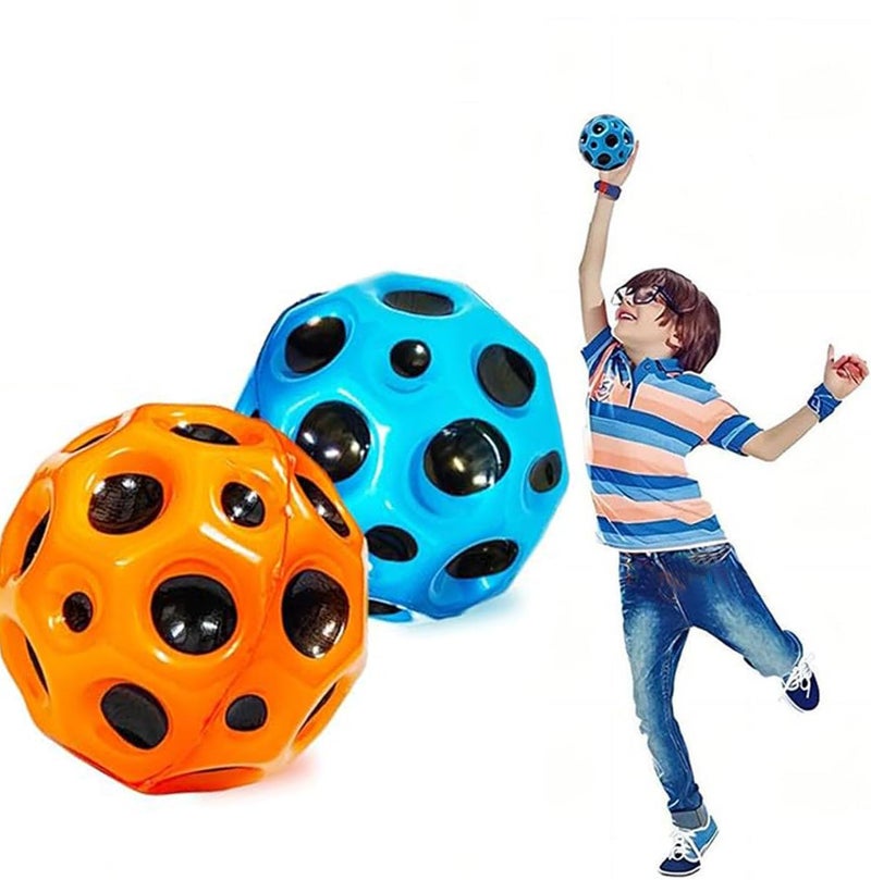 Grès كرة القمر – كرة مطاطية عالية الارتداد للأطفال | قفز مجنون للمتعة في الهواء الطلق | عبوة من 2 - Image 1