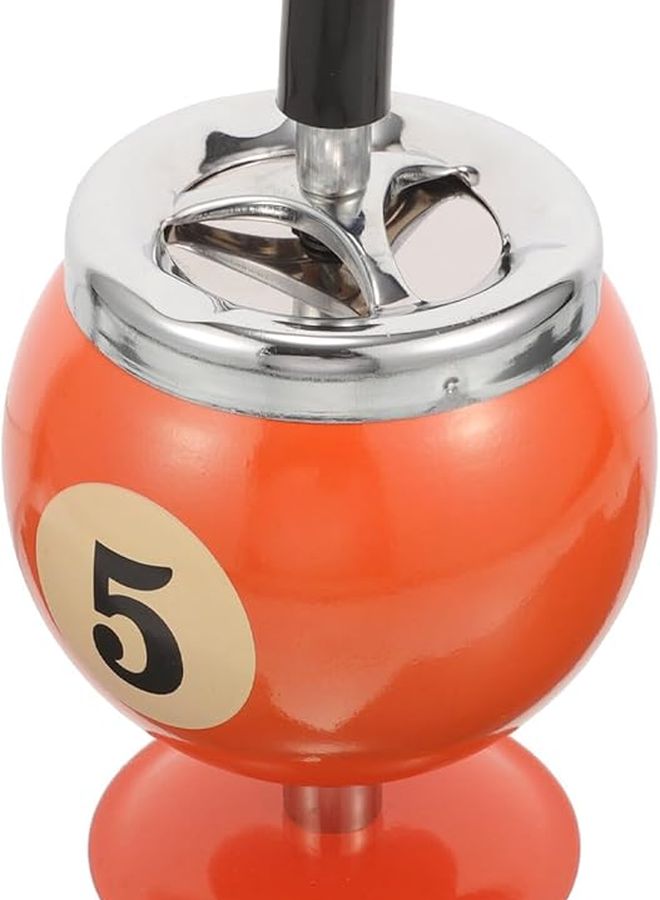 Metal Automatic Extinguishing Ashtray Windproof Billiard Shaped for Home Office Bar - Image 1