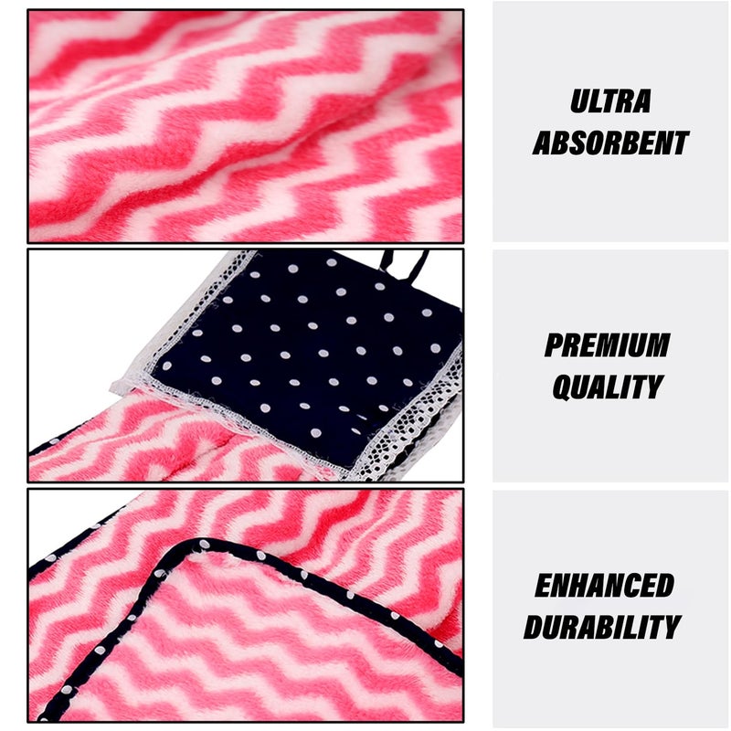 Kuber Industries Kuber Industries Pack of 6 Soft Cotton Hand Kitchen Towel with Hanging Loop | Double Sided Hand Towels for Wash Basin & Bathroom | Easy to Wash & Reusable | Zig Zag Pattern | Multi  - Image 5