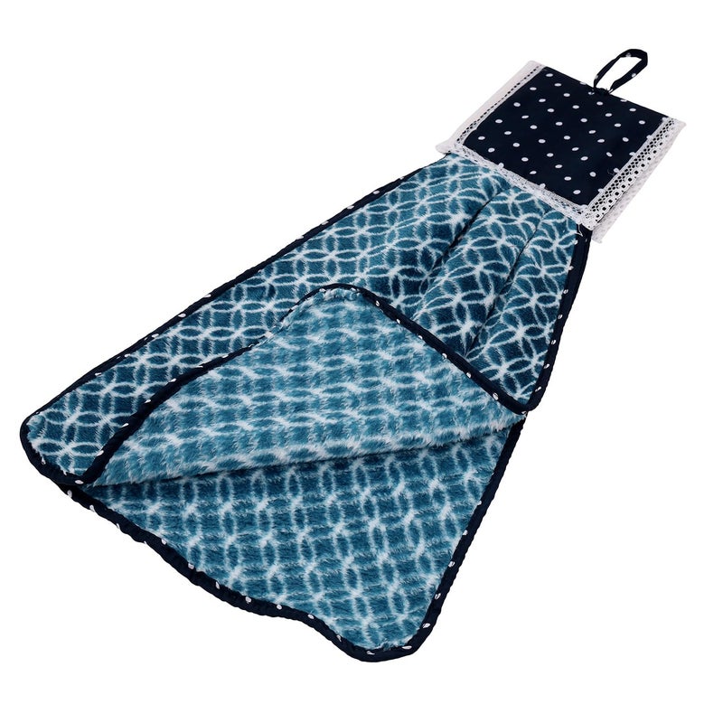 Kuber Industries Kuber Industries Pack of 6 Soft Cotton Hand Kitchen Towel with Hanging Loop | Double Sided Hand Towels for Wash Basin & Bathroom | Easy to Wash & Reusable | Zig Zag Pattern | Multi  - Image 3