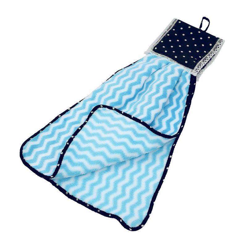 Kuber Industries Kuber Industries Pack of 6 Soft Cotton Hand Kitchen Towel with Hanging Loop | Double Sided Hand Towels for Wash Basin & Bathroom | Easy to Wash & Reusable | Zig Zag Pattern | Multi  - Image 2