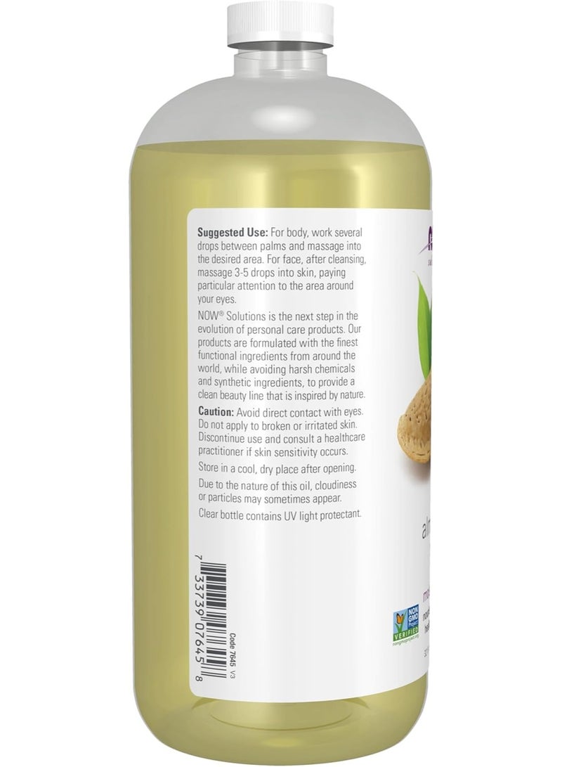 NOW Solutions, Sweet Almond Oil, 100% Pure Moisturizing Oil, Promotes Healthy-Looking Skin, Unscented Oil, 32-Ounce - Image 2