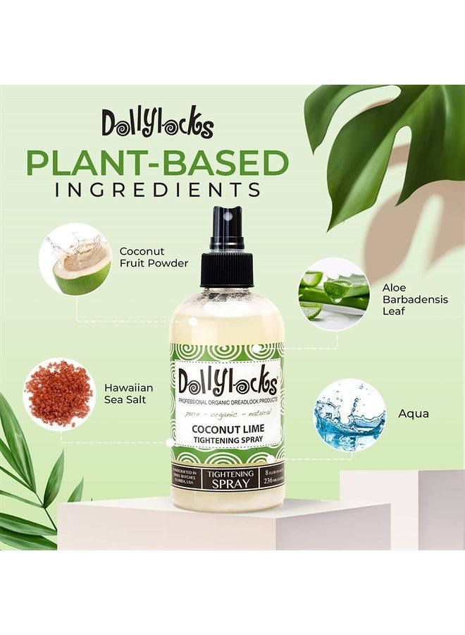 Dollylocks Professional Organic Tightening Spray - Plant Based Hair Products with Coconut Water, Aloe Vera & Sea Salt - Tighten, Strengthen, Nourish, Revitalize, Hydrate, No Frizz Loc - Coconut Lime - Image 5