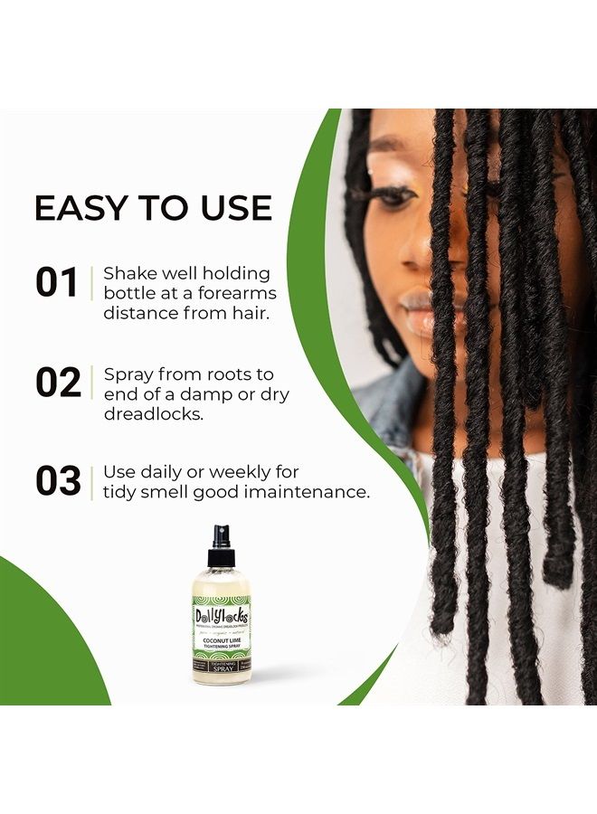 Dollylocks Professional Organic Tightening Spray - Plant Based Hair Products with Coconut Water, Aloe Vera & Sea Salt - Tighten, Strengthen, Nourish, Revitalize, Hydrate, No Frizz Loc - Coconut Lime - Image 4