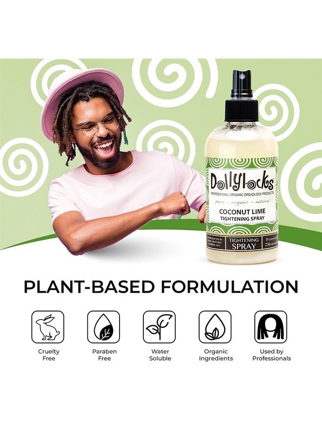 Dollylocks Professional Organic Tightening Spray - Plant Based Hair Products with Coconut Water, Aloe Vera & Sea Salt - Tighten, Strengthen, Nourish, Revitalize, Hydrate, No Frizz Loc - Coconut Lime - Image 2