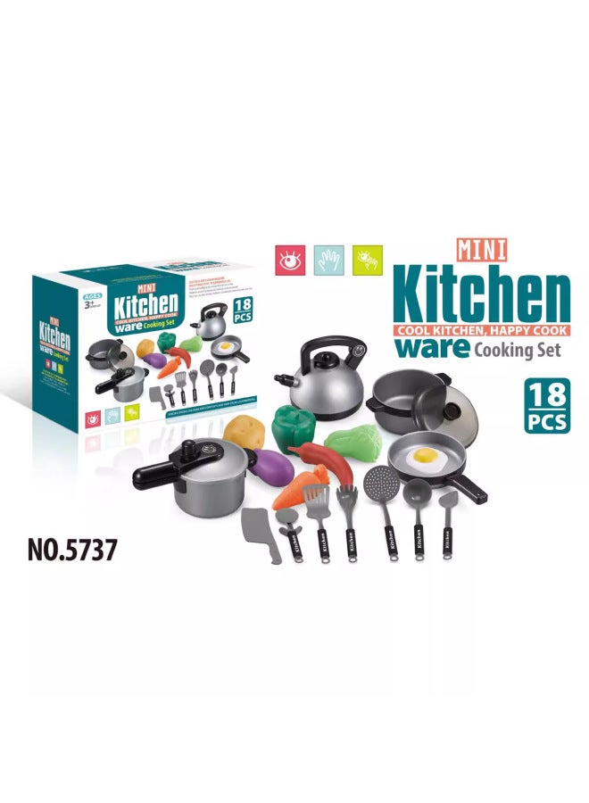 Play House Toys Simulation Kitchen Tableware Cooking Girls Toys Cooking Package Children's Toys Direct Sales-Specifications:5738-Red - Image 2