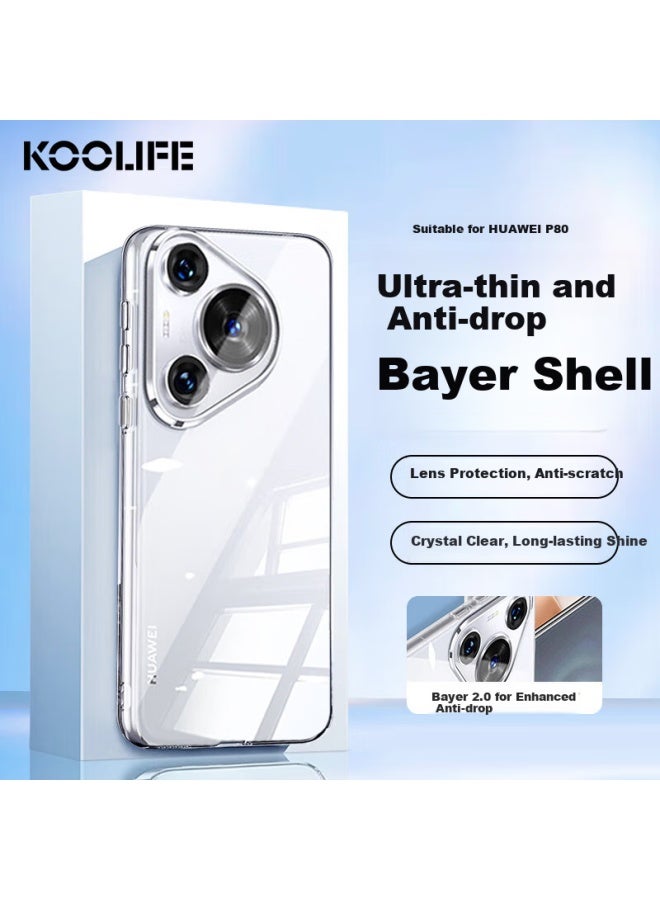 Koolife Huawei Pura80 Phone Case Protective Cover, Huawei Pura80 Phone Protective Case, German Imported Bayer Material Ultra-Thin Airbag Shockproof Silicone Transparent Case