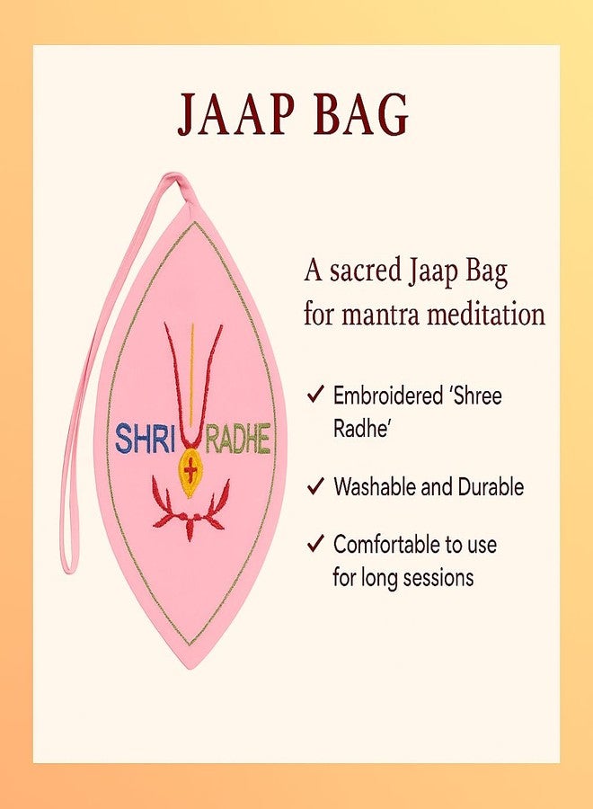 Vrindavanstore.in Shri Radhe Cotton Jaap Bag for Chanting Mala | Pink Gomukhi Pouch for Mantra Meditation & Prayer Use | Comfortable Bead Bag for Daily Bhakti - Image 4