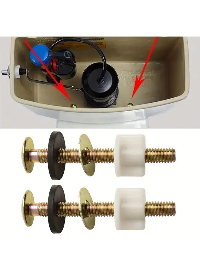 Heavy Duty Metal Toilet Seat Hinge Bolts And Nuts Replacement Kit 2pcs Durable Repair Parts - Image 1