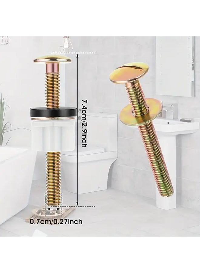Heavy Duty Metal Toilet Seat Hinge Bolts And Nuts Replacement Kit 2pcs Durable Repair Parts - Image 4