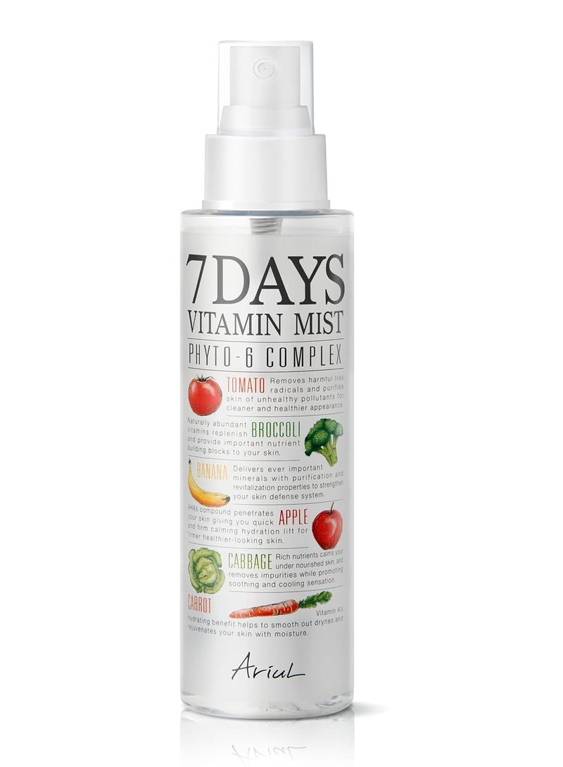 Ariul Ariul 7 Days Vitamin Mist - 4 in 1 Hydrating Face Mist, Makeup Setting Spray & Facial Toner, Perfect Makeup Finish Spray for Dewy Look, Natural Face Spray, Suitable for All Skin Types (5.07 Fl.Oz)  - Image 1