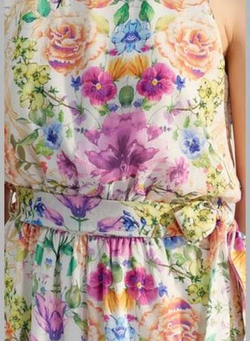 trendyol Limited Edition Multicolored Standing Collar Jumpsuit TWOSS23TU00167
