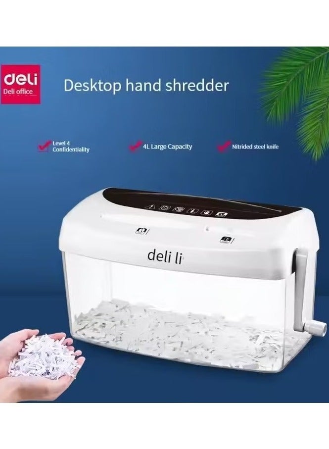 ديلي آلة تقطيع الورق Deli 9935 يدوية، صغيرة، للاستخدام المنزلي، مكتب صغير، ملف تقطيع يدوي للورق مقاس A4 - Image 1