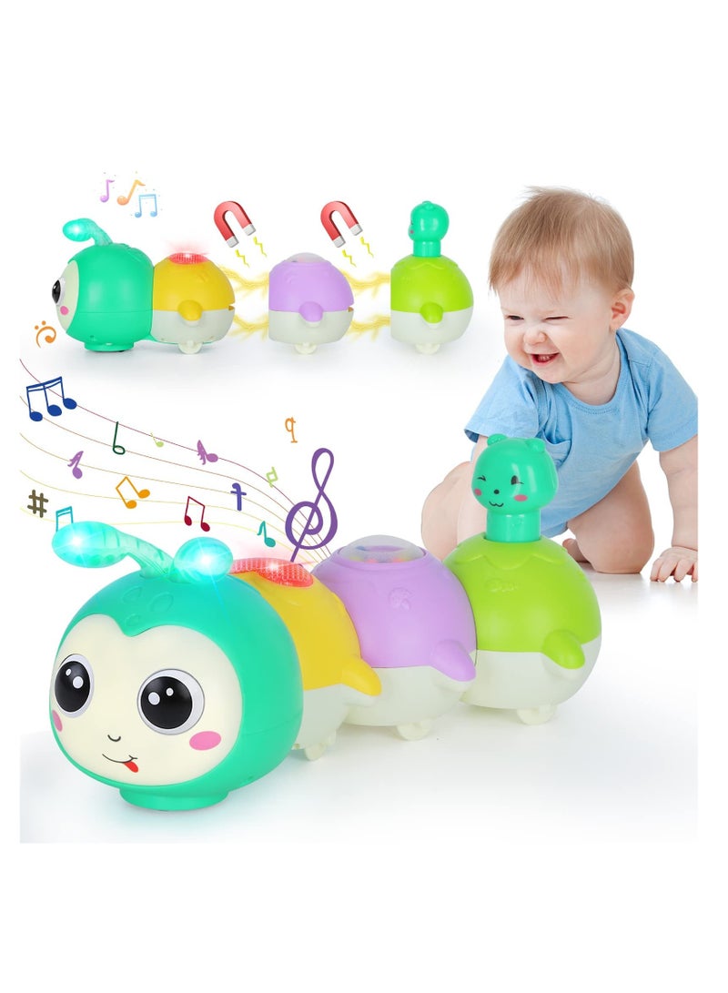 SYOSI Baby Toys 6+ Months, Electric Rocking Caterpillar, Crab Toy With Music Light and Magnetic Suction Function, Interactive Walking Sensory Toys for Toddlers 6+ Months Boys Girls - Image 1