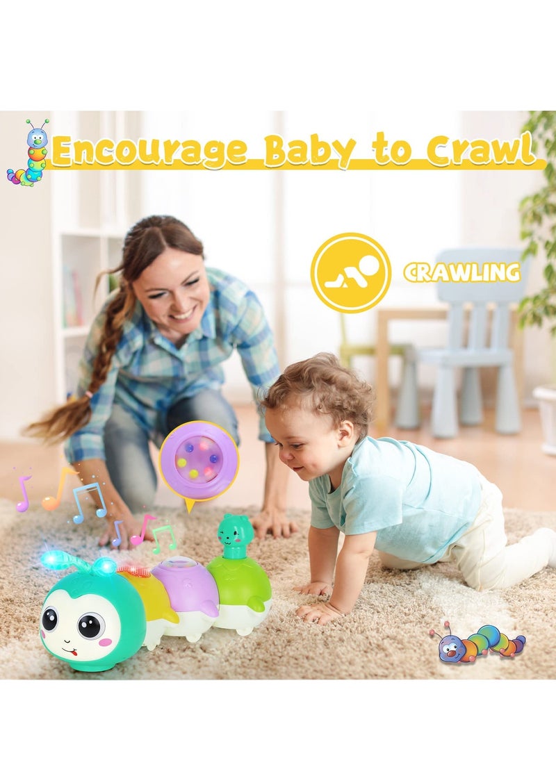 SYOSI Baby Toys 6+ Months, Electric Rocking Caterpillar, Crab Toy With Music Light and Magnetic Suction Function, Interactive Walking Sensory Toys for Toddlers 6+ Months Boys Girls - Image 4