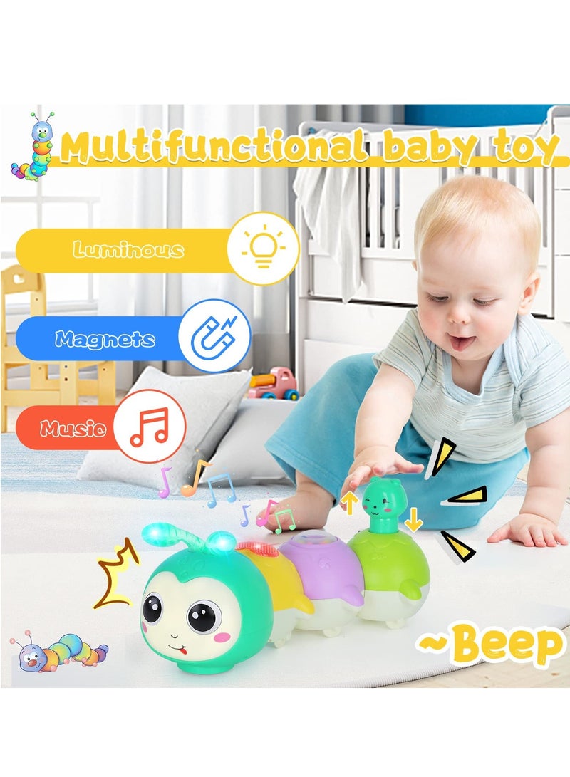 SYOSI Baby Toys 6+ Months, Electric Rocking Caterpillar, Crab Toy With Music Light and Magnetic Suction Function, Interactive Walking Sensory Toys for Toddlers 6+ Months Boys Girls - Image 2
