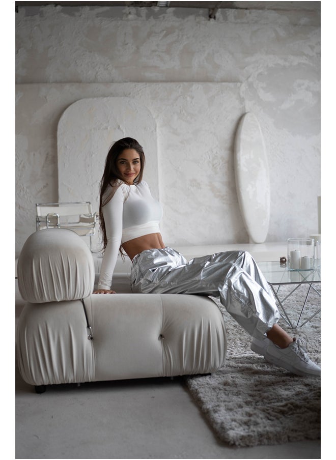 trendyol - Silver Low Waist Jeans TWOAW24JE00351 - Image 1