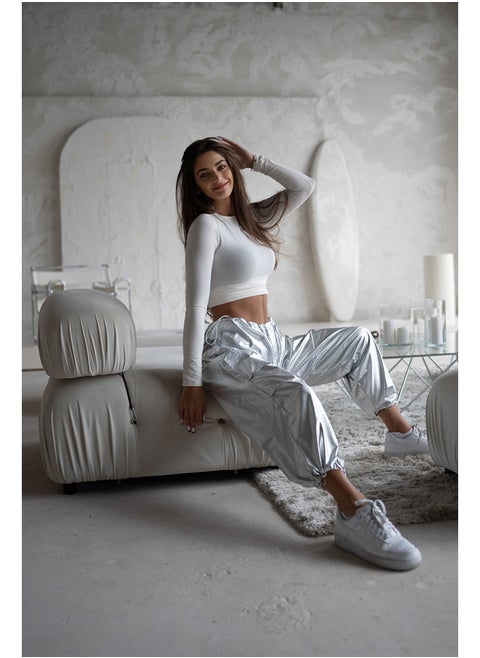 Silver Low Waist Jeans TWOAW24JE00351