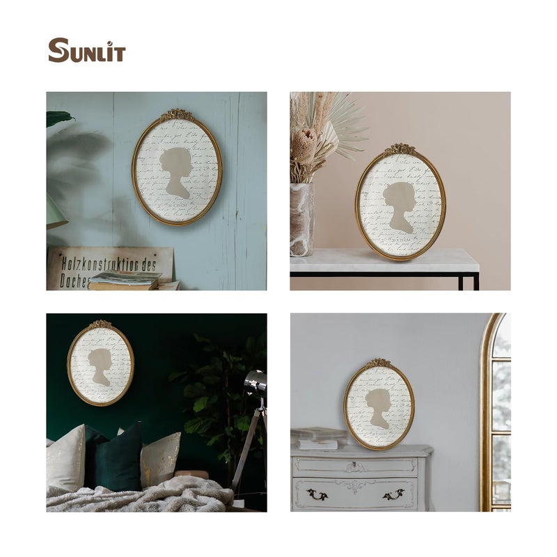 Sunlit Vintage Picture Frame 8x10 Inch  Oval Antique Photo Frames with Glass Front  Luxury Photo Display  Tabletop Wall Hanging  Gift Ideas  Bronze Rose - Image 4