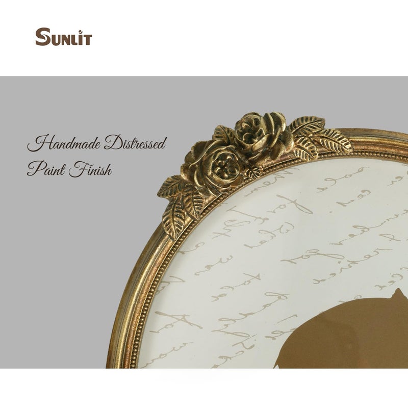 Sunlit Vintage Picture Frame 8x10 Inch  Oval Antique Photo Frames with Glass Front  Luxury Photo Display  Tabletop Wall Hanging  Gift Ideas  Bronze Rose - Image 5