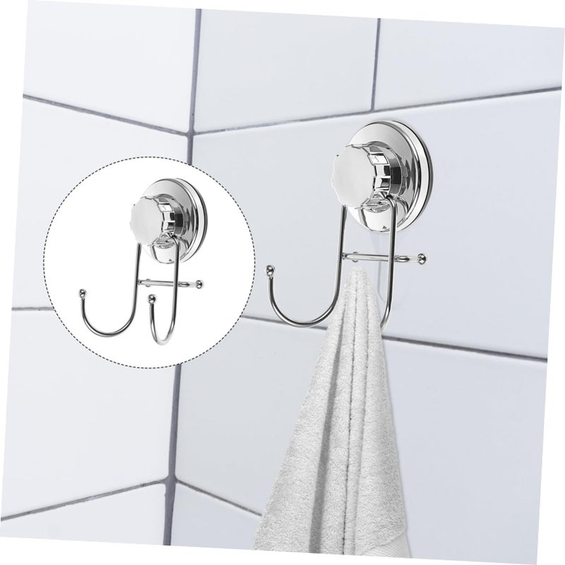 Heavy Duty Double Suction Cup Hooks Stainless Steel For Towel Loofah Washcloth Traceless - Image 3
