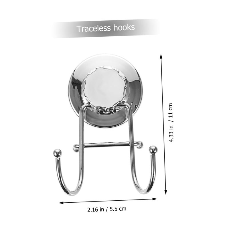 Heavy Duty Double Suction Cup Hooks Stainless Steel For Towel Loofah Washcloth Traceless - Image 4