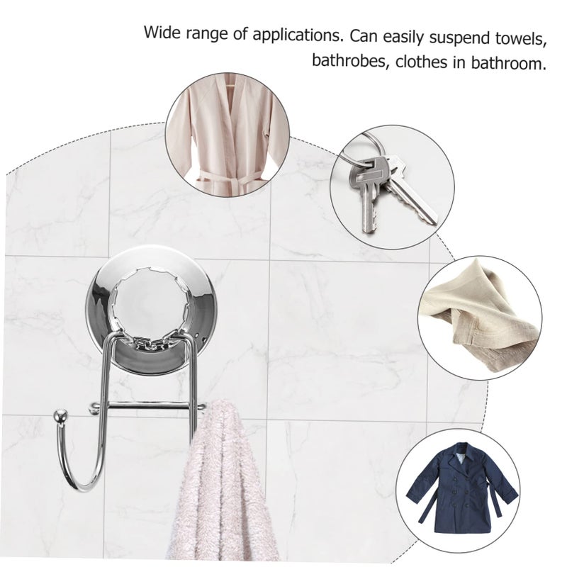 Heavy Duty Double Suction Cup Hooks Stainless Steel For Towel Loofah Washcloth Traceless - Image 5