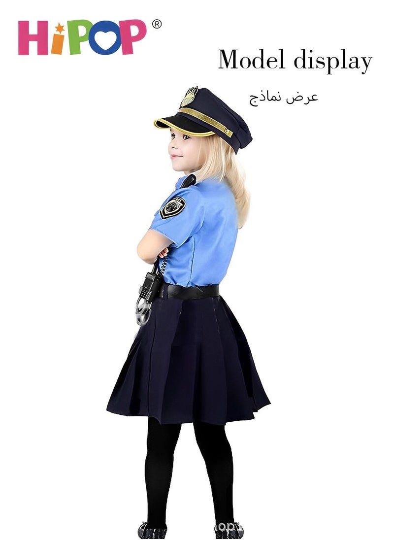 HIPOP - Police Costumes for Kids,Dress Up Include Clothes,Hat,Paging Machine,Handcuffs,Role Cosplay,Party Pretend Play for Kids - Image 1