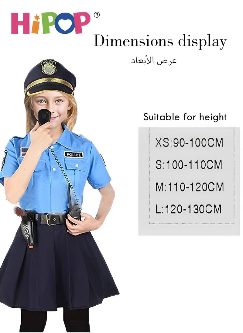 HIPOP - Police Costumes for Kids,Dress Up Include Clothes,Hat,Paging Machine,Handcuffs,Role Cosplay,Party Pretend Play for Kids - Image 1