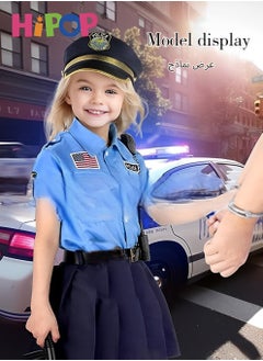 HIPOP Police Costumes for Kids,Dress Up Include Clothes,Hat,Paging Machine,Handcuffs,Role Cosplay,Party Pretend Play for Kids  - Image 2